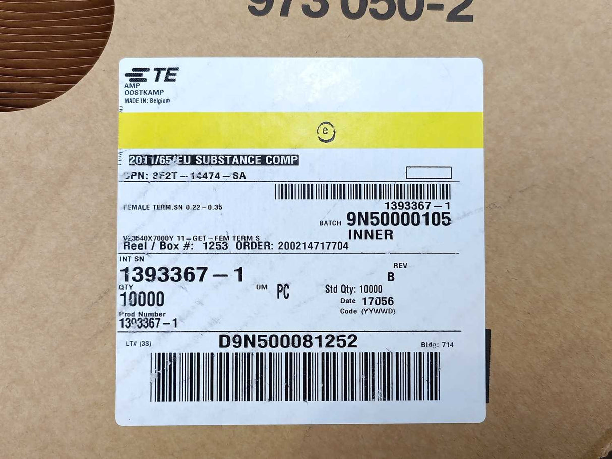 TE Connectivity 1393367-1 AMP GET .64 Female Term SN 22-24G Approx. 8500 pcs