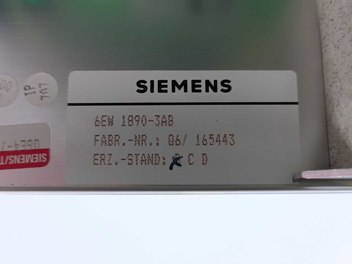 Siemens 6EW1890-3AB SINUMERIK  Rack Power Supply module
