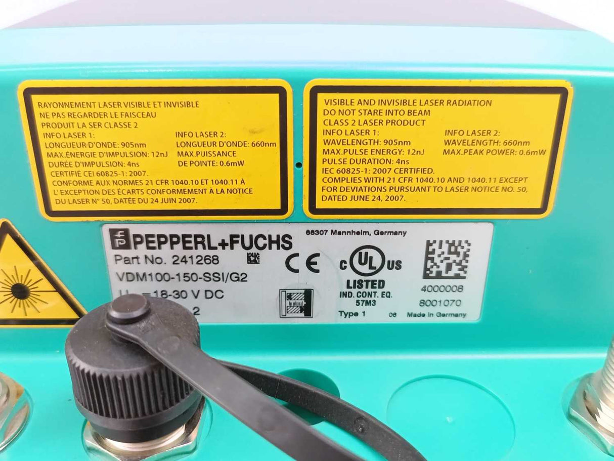 Pepperl+Fuchs 241268 VDM100-150-SSI/G2 Distance Sensor w/ Mounting Bracket