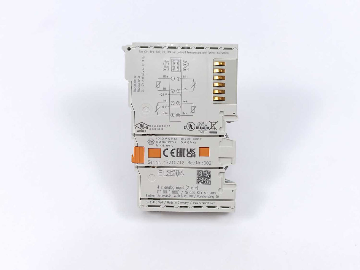 Beckhoff EL3204 Rev. 21 4 channel analog input (2 wire)