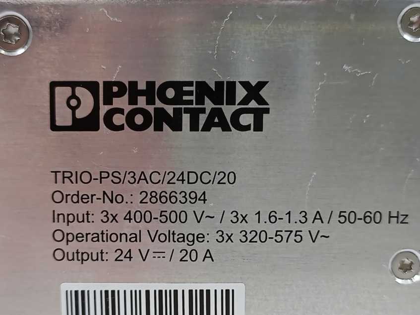 Phoenix Contact 2866394 TRIO-PS/3AC/24DC/20 Power supply