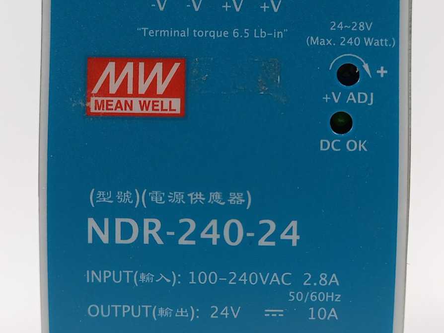 Mean Well NDR-240-24 Industrial DIN Rail Power Supply 24V 10A