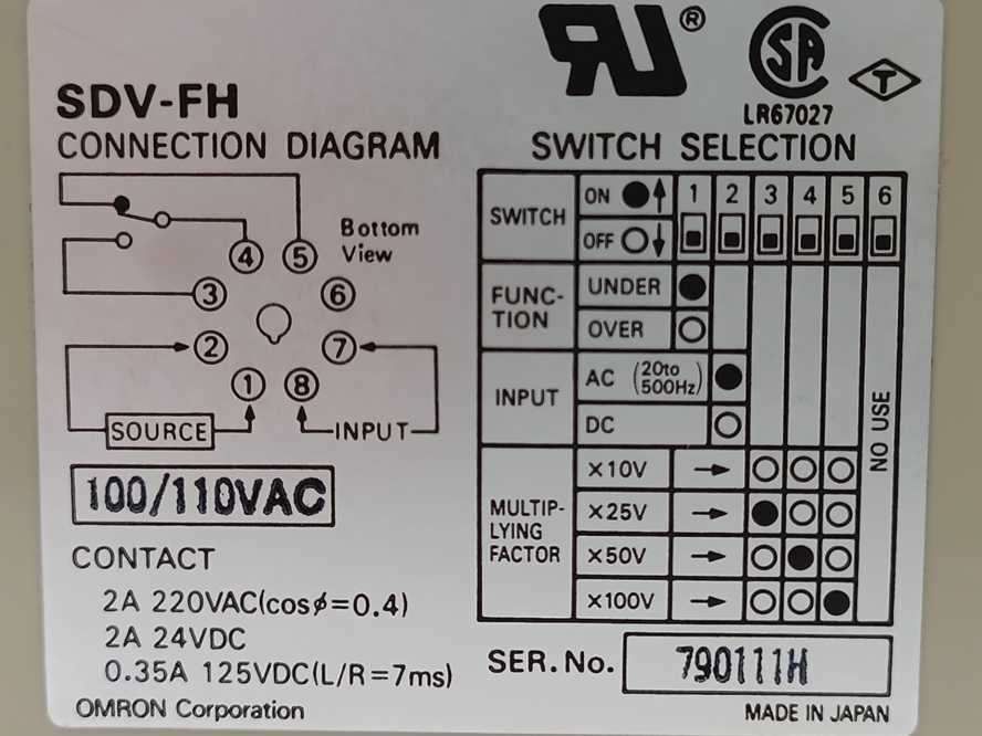 OMRON SDV-FH6 Overvoltage/Undervoltage Monitoring Relay