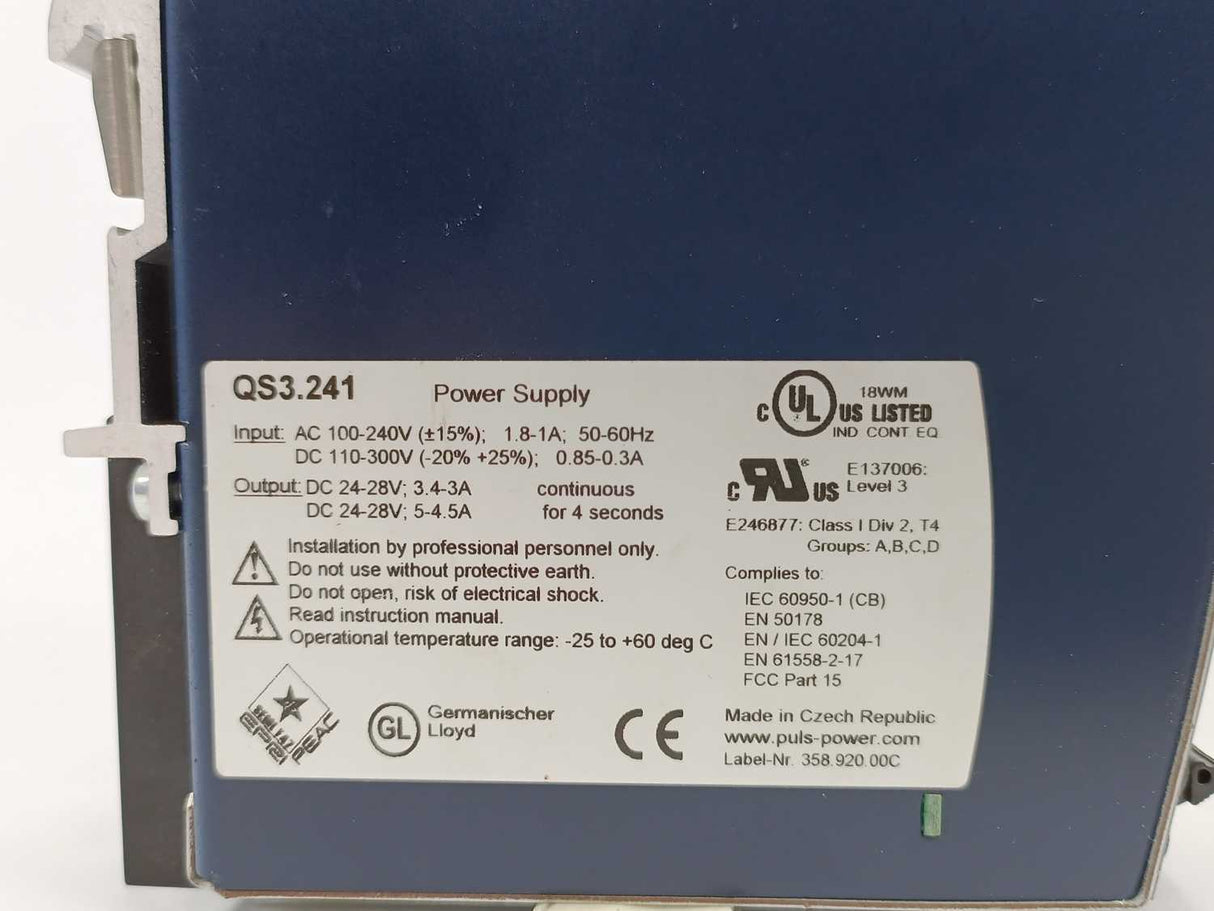 Puls QS3.241 Dimension Power Supply 100-240VAC