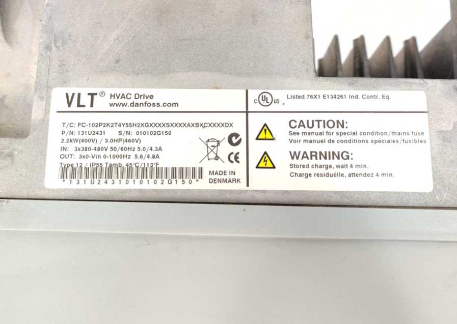 Danfoss 131U2431 FC-102P2K2T4Y55H2X VLT 2.2kW 3.0Hp