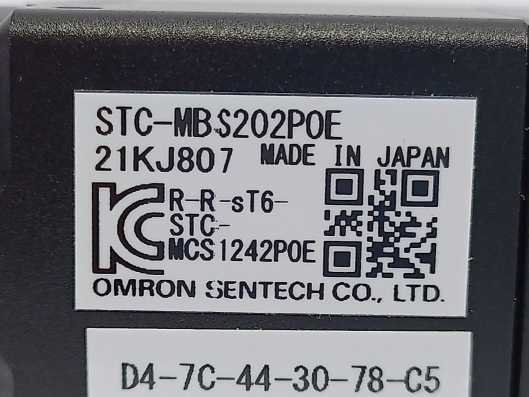 OMRON STC-MBS202P0E Vision Area Scan Camera
