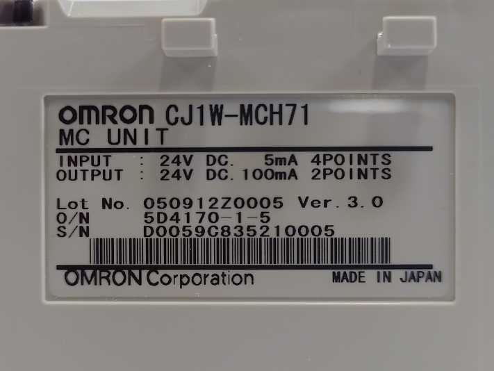 OMRON CJ1W-MCH71 MC Unit