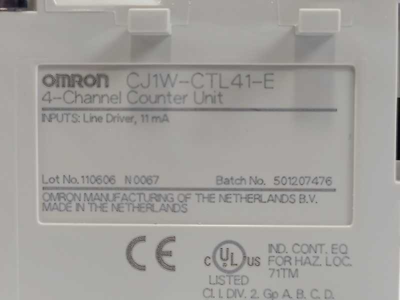 OMRON CJ1W-CTL41-E 4-Channel Counter Unit
