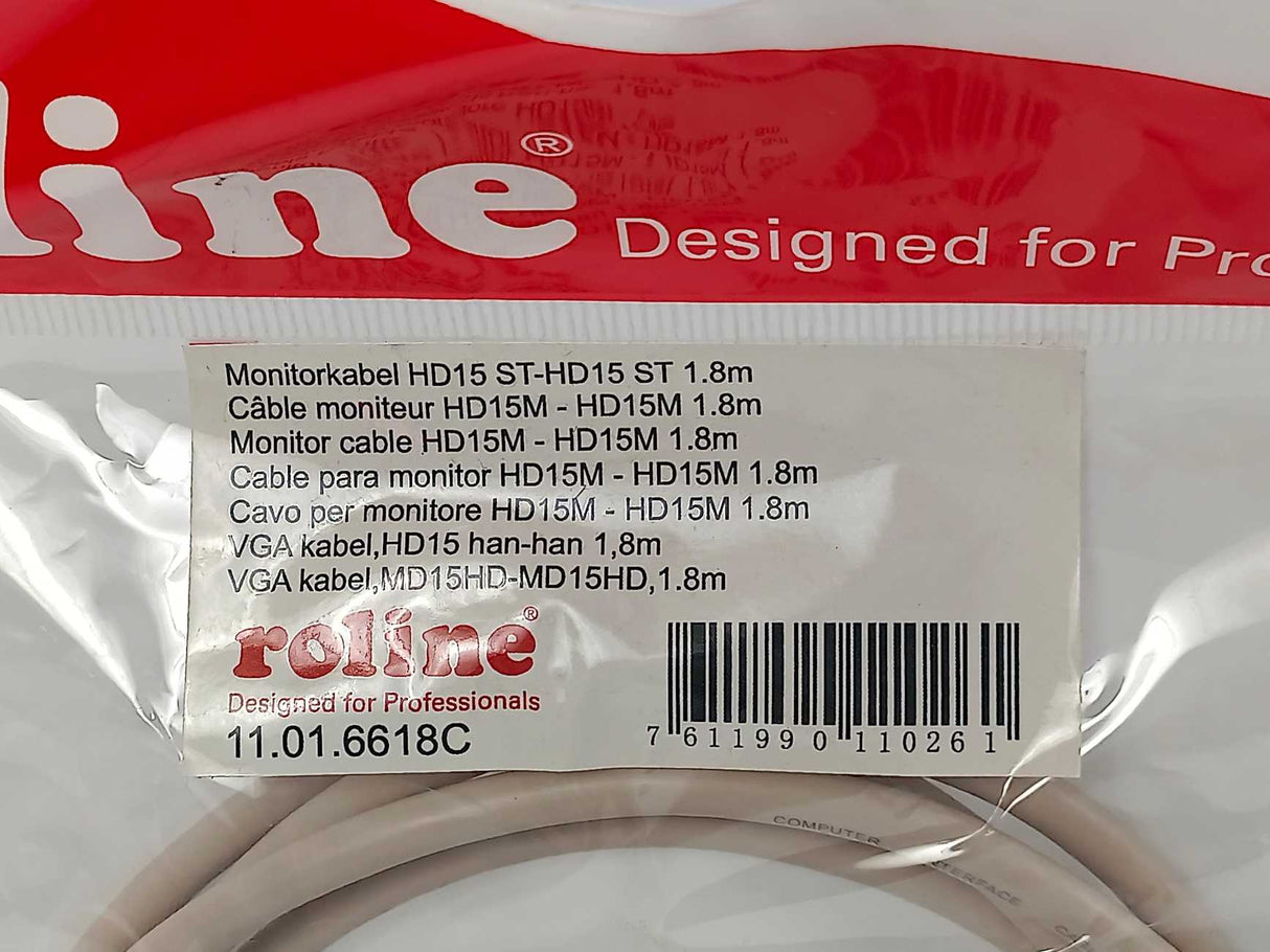 Roline 11.01.6618C Cable, 1.8m Grey