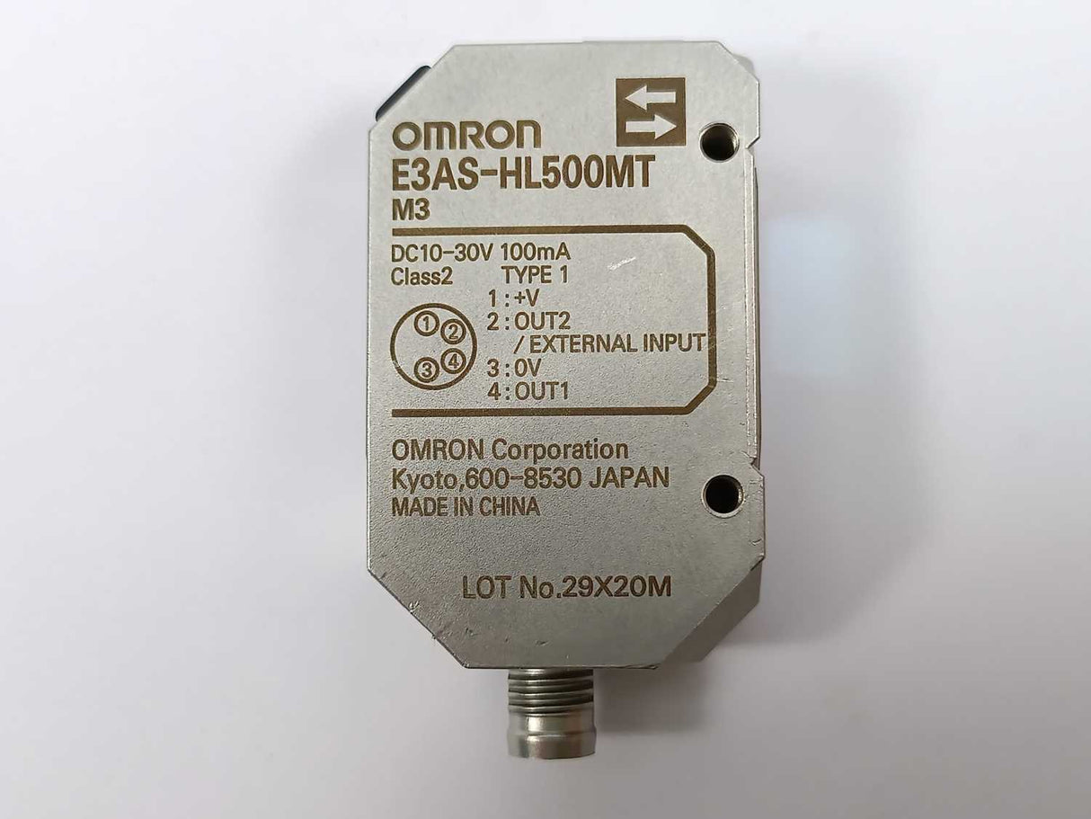 OMRON E3AS-HL500MT M3 Photoelectric Sensor 10-30 VDC