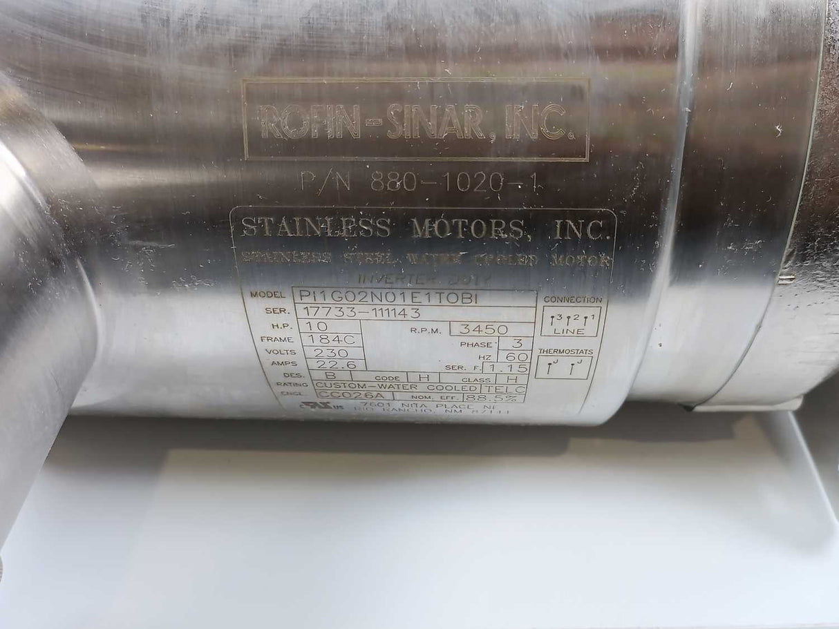 Rofin-Sinar 880-1020-1 Stainless Steel Water Cooled Motor
