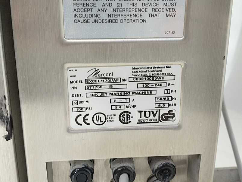 VideoJet 371765-15 EXCEL/170i/AF Ink Jet Marking Machine, For Spare Parts