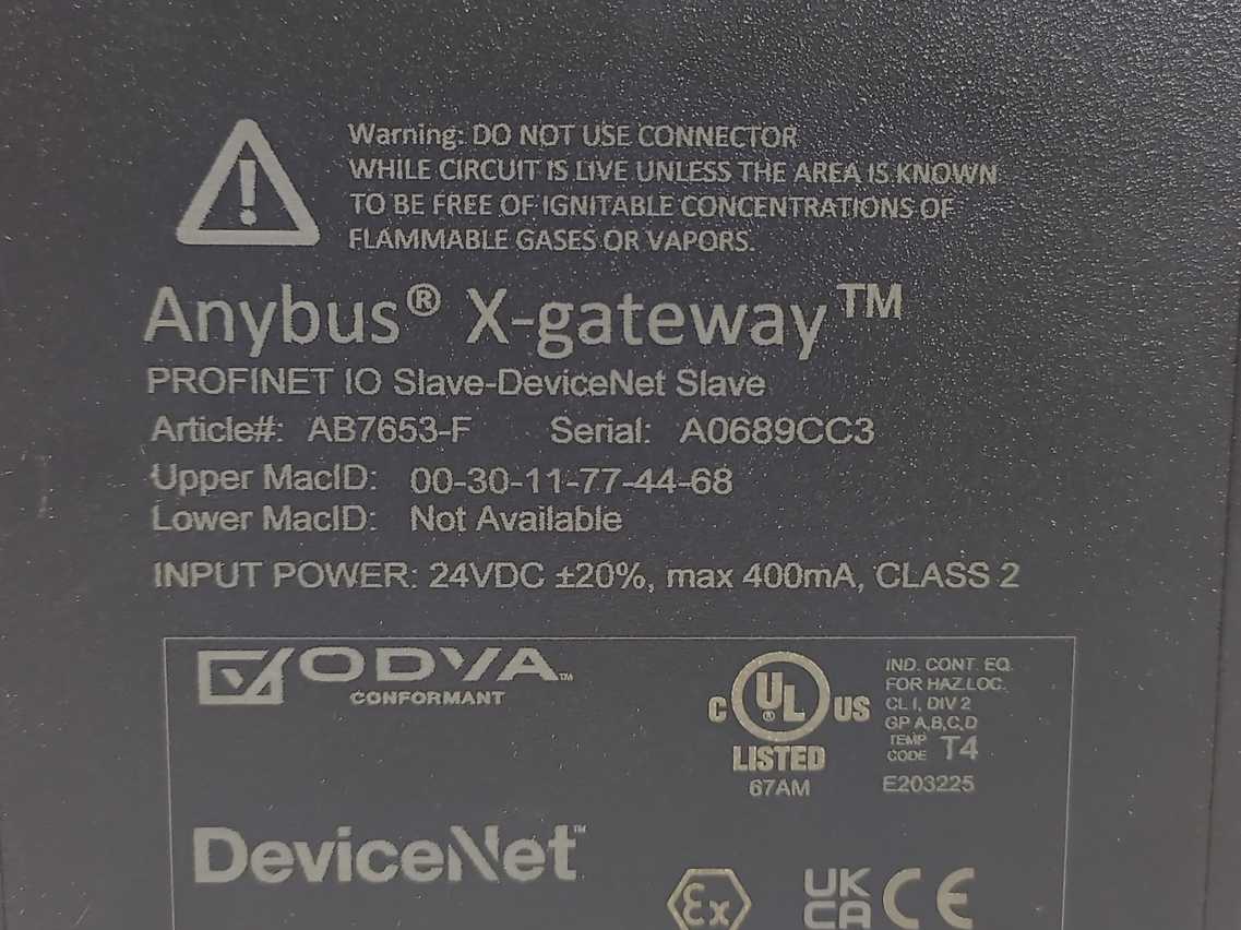 Anybus by HMS Networks AB7653-F X-Gateway IO Slave-DeviceNet Slave