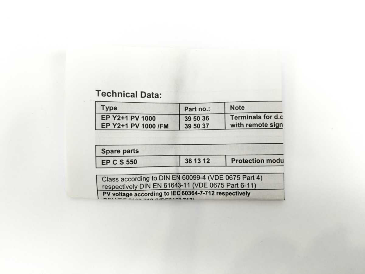 Leutron 39 50 36 EP Y2+1 PV 1000 EPCS 550 + SPCS 255 Surge Protector