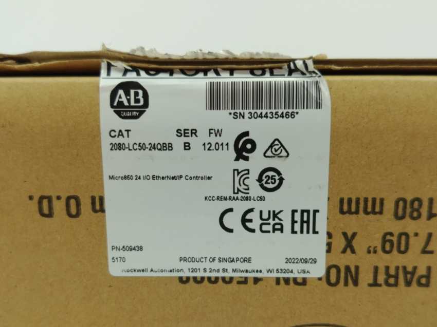 AB 2080-LC50-24QBB Ser. B Micro850 EtherNet/IP Controllers