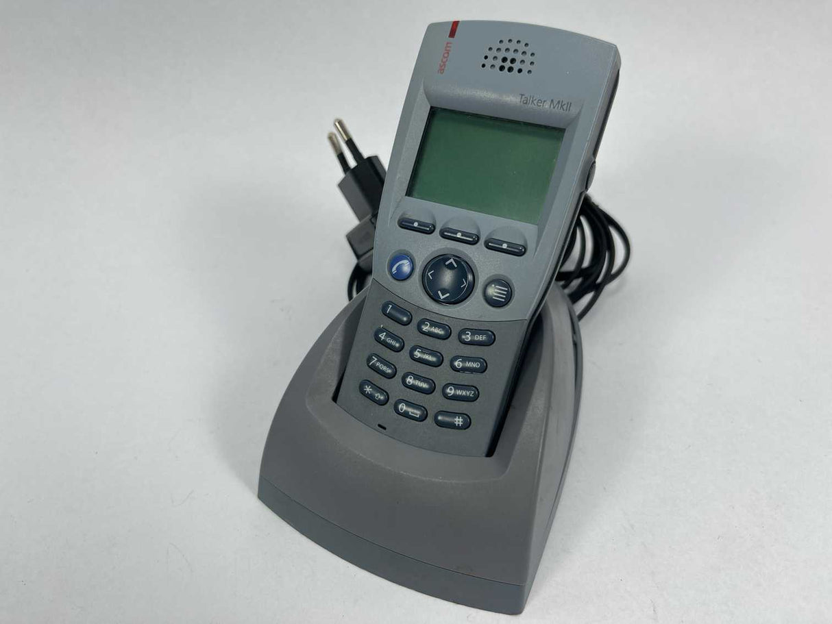 Ascom 9d24 Talker MkII with DC2-1001/1B Desktop Charger in Grey 5VDC