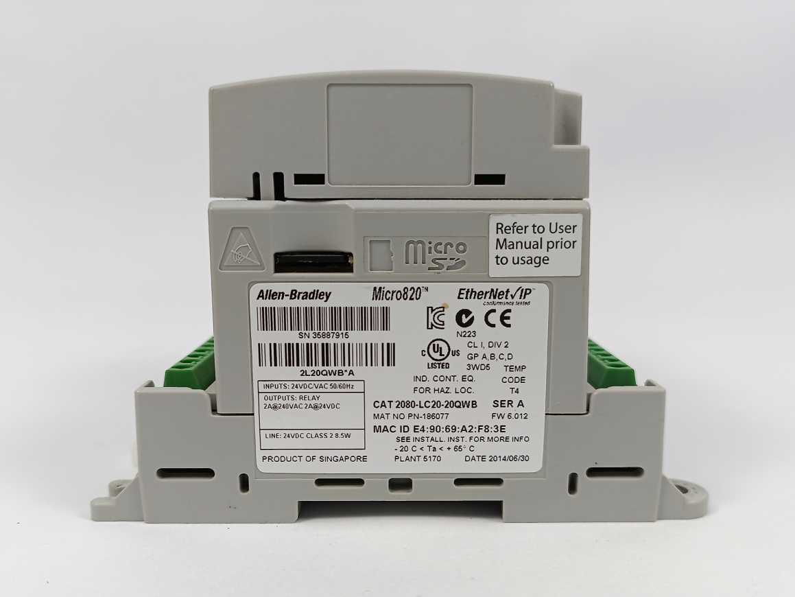 AB 2080-LC20-20QWB SER.A Micro820 Controller