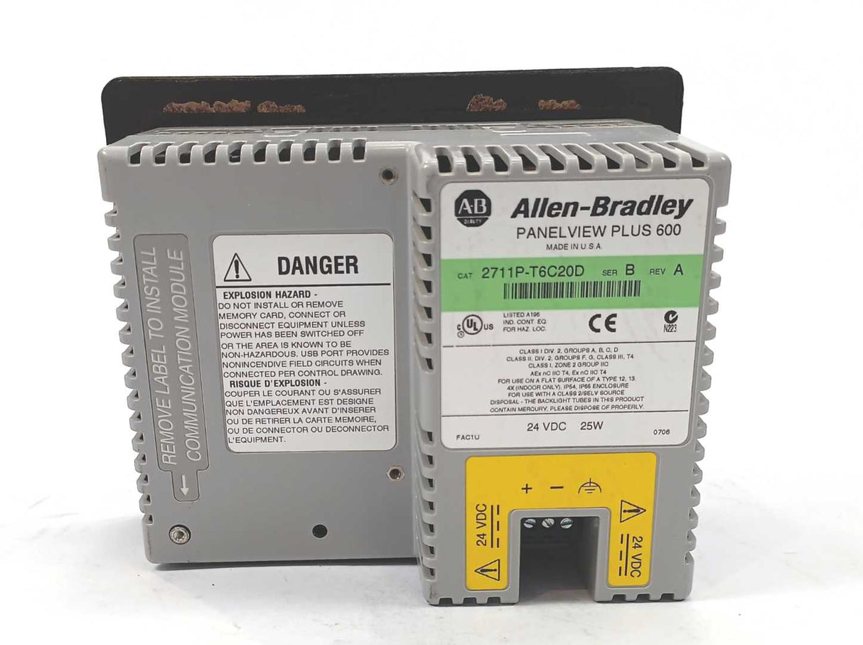AB 2711P-T6C20D SER.B, REV.A, PANELVIEW PLUS 600