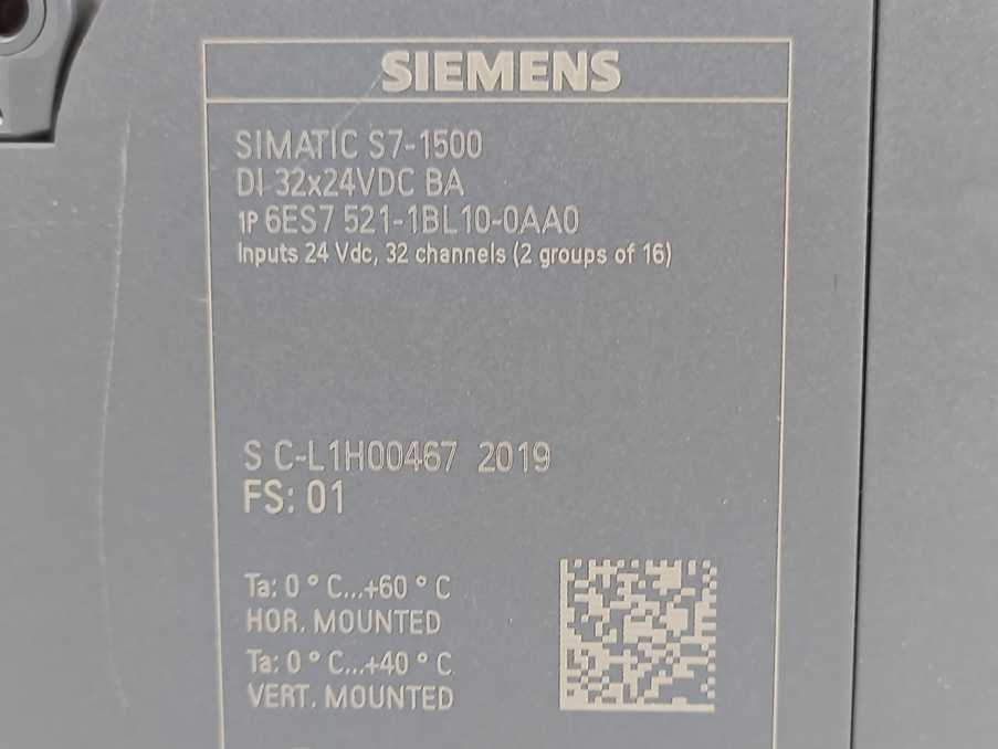 Siemens 6ES7521-1BL10-0AA0 Simatic S7-1500 Digital Input Module