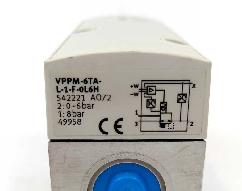 Festo 542221 VPPM-6TA-L-1-F-0L6H Proportional Pressure Regulator