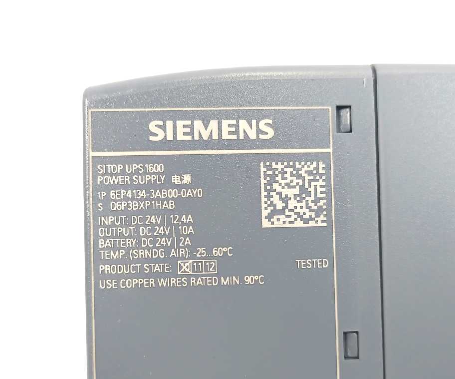 Siemens 6EP4134-3AB00-0AY0 Sitop UPS1600 Power supply