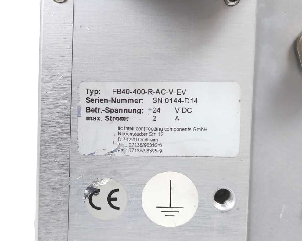 IFC / Intelligent Feeding Components FB40-400-R-AC-V-EV Belt Conveyor