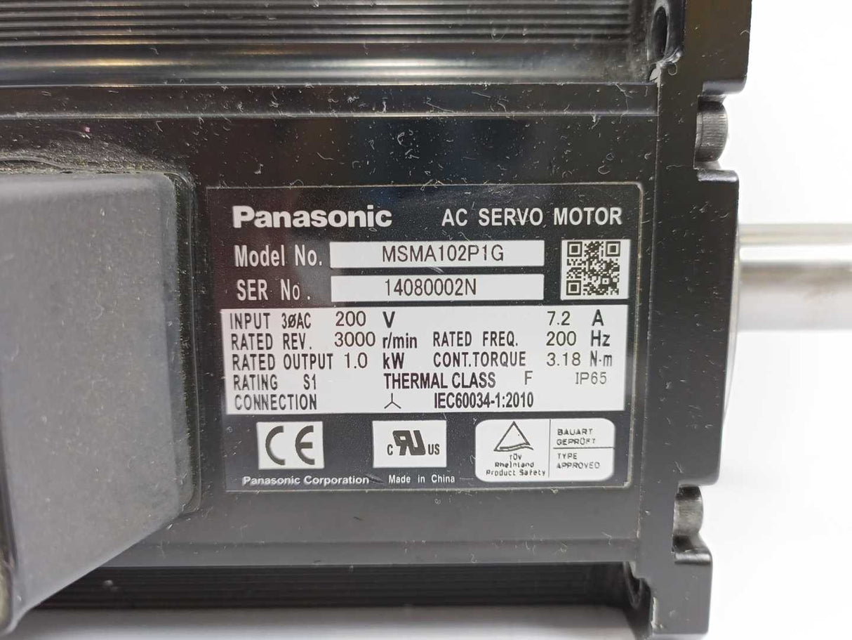 Panasonic MSMA102P1G AC Servo Motor
