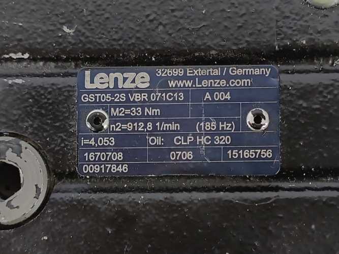 LENZE GST05-2SVBR071C13 Gearbox i=4.053, 33Nm, 185Hz