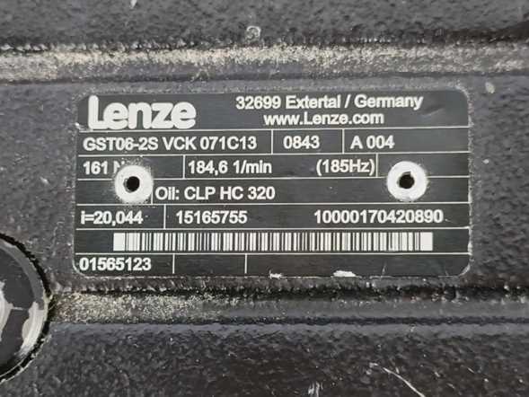 LENZE GST06-2SVCK071C13 Gearbox i=20,044, 161Nm, 185Hz