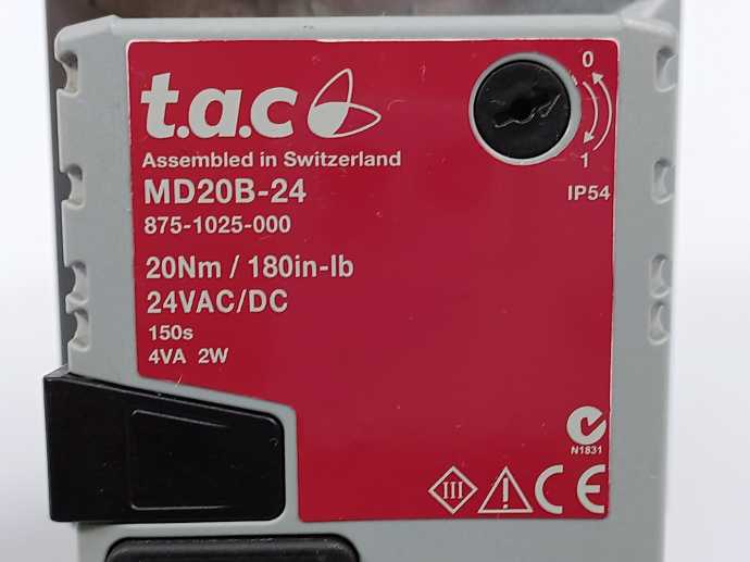 t.a.c 875-1025-000 MD20B-24 Rotary Damper Actuator