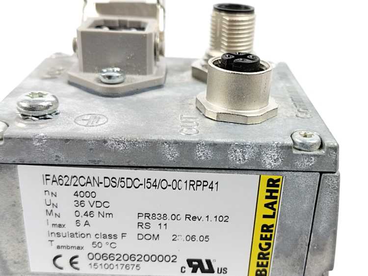 berger Lahr IFA62/2CAN-DS/5DC-I54/O-001RPP41 36VDC 6A Servo Motor