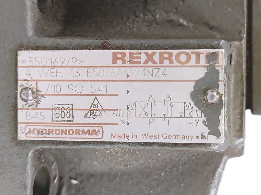 Rexroth Hydronorma 350169/9 4WEH16E50/6AG24NZ4/10SO541 Valve