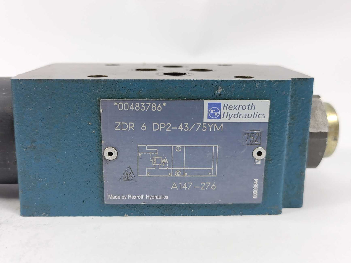 Rexroth Hydronorma 00483786 ZDR6DP2-43/75YM Pressure Reduction Valve