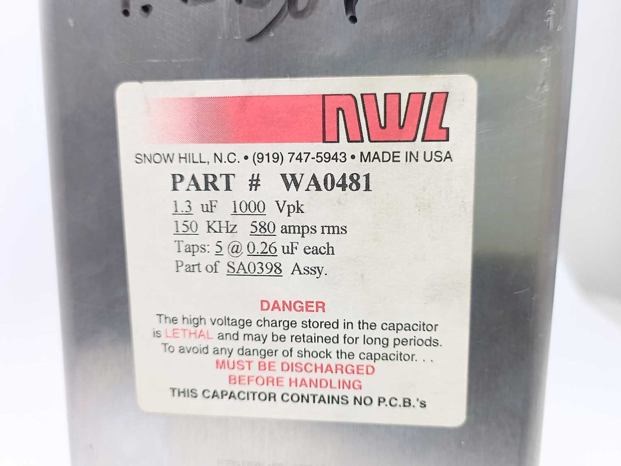 NWL Capasitor Sub Assy DC/Resonant 900VDC, 150kHz, 350A, 3333mfd