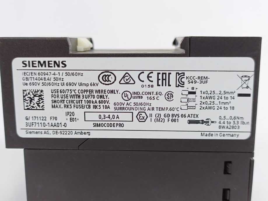 Siemens 3UF7110-1AA01-0 Current/Voltage Measuring Module