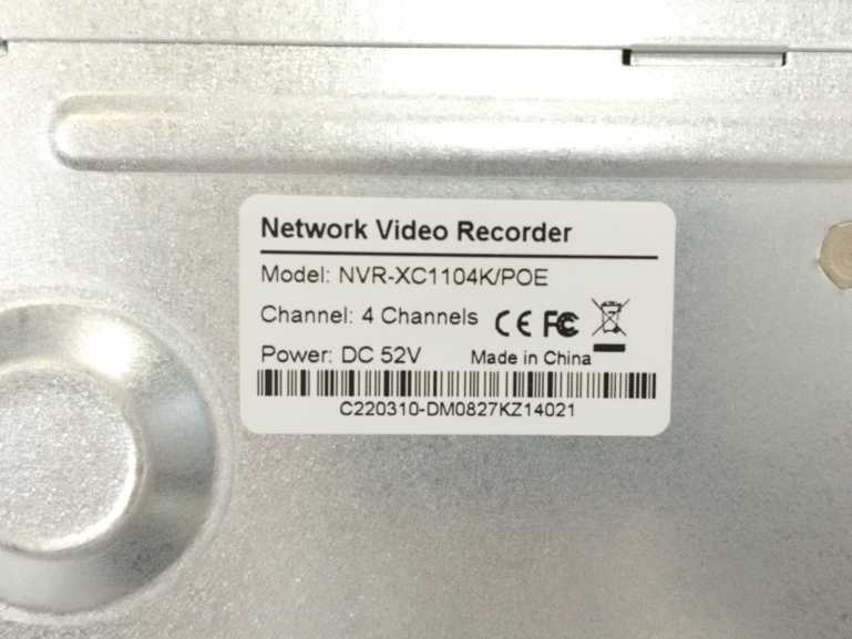 Network Video Recorder NVR-XC1104K/POE C220310-DM0827KZ14021, NO PSU inclueded.
