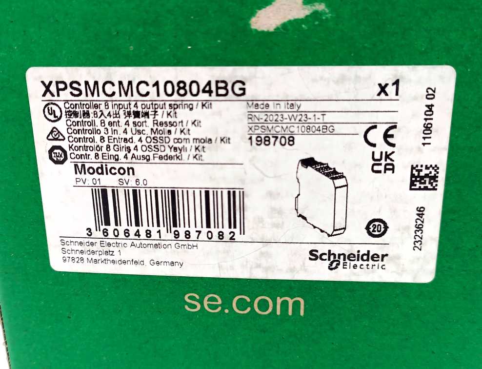 Schneider Electric XPSMCMC10804BG 198708, safety controller