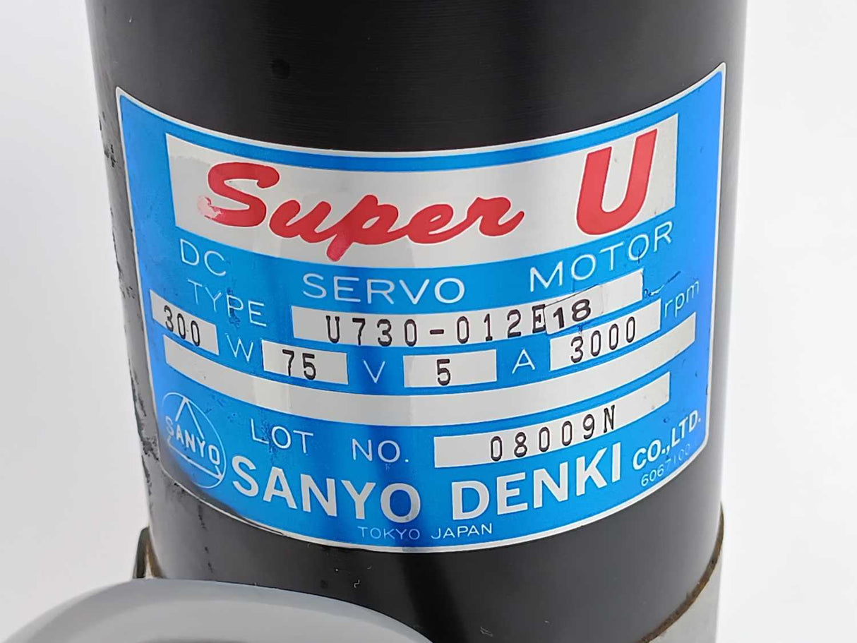 SANYO DENKI U730-012E18 DC Servo Motor + Optical Shaft Encoder E681000C30