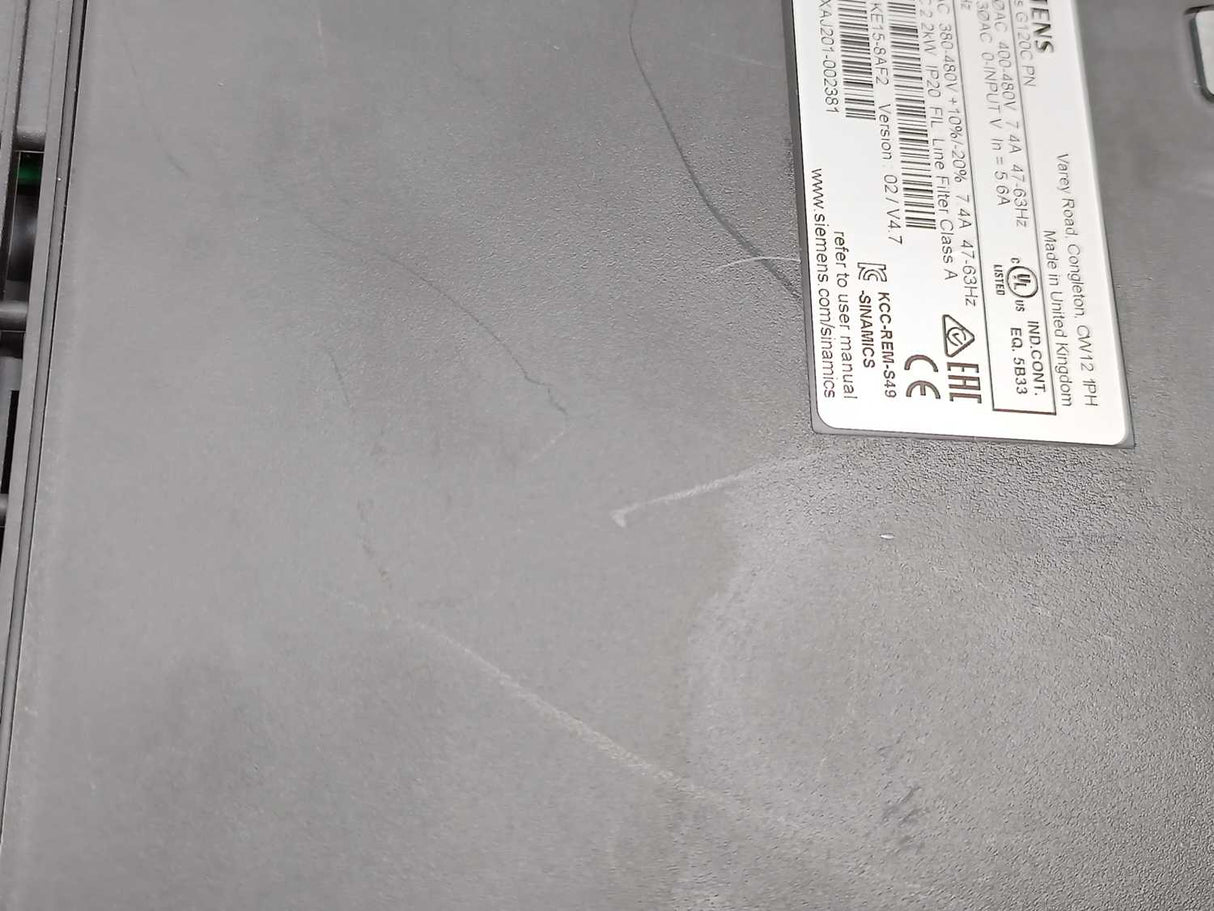 Siemens 6SL3210-1KE15-8AF2 SINAMICS G120C PN 2,2KW FILA