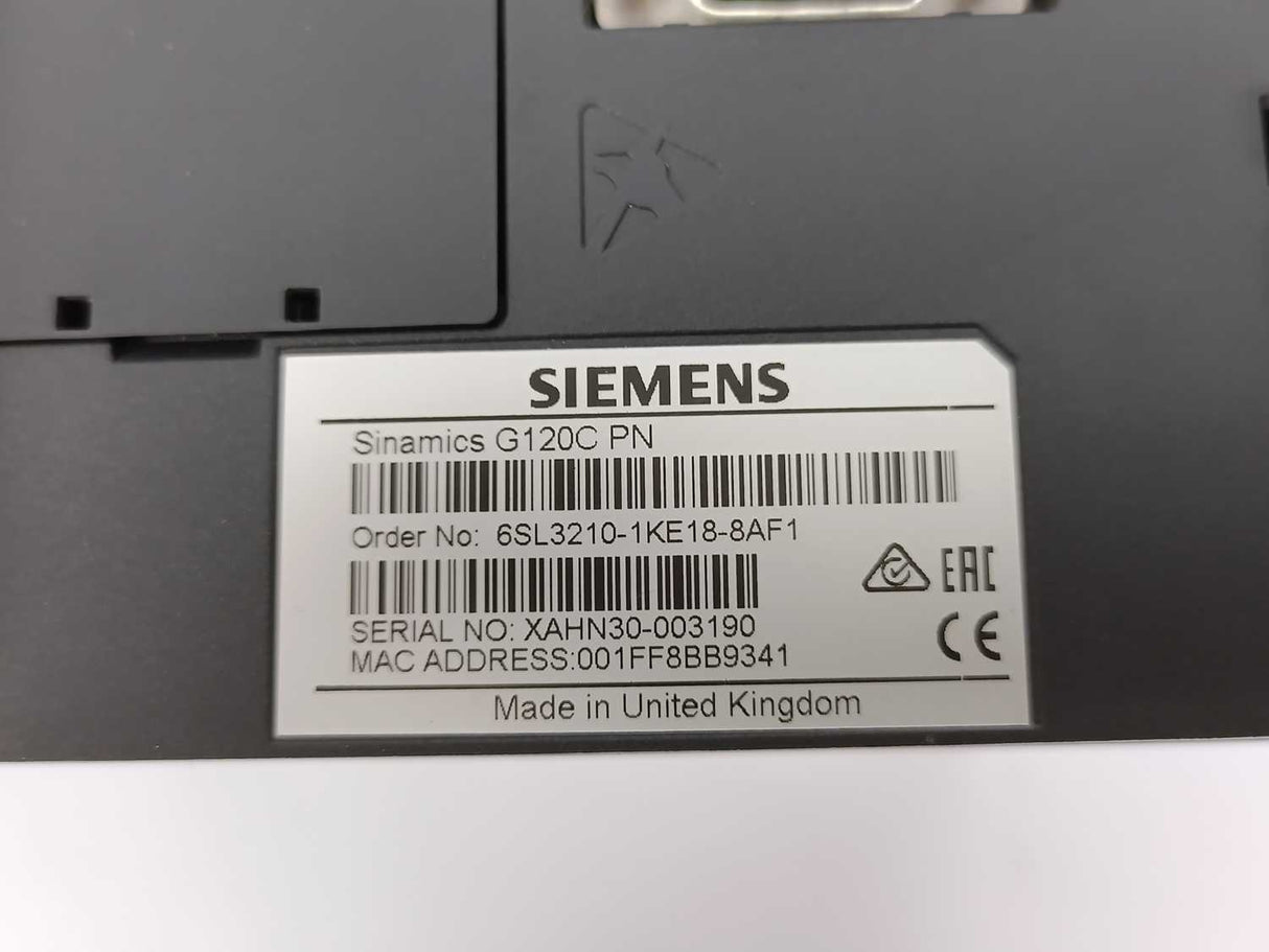 Siemens 6SL3210-1KE18-8AF1 SINAMICS G120C 4 kW Frequency Converter