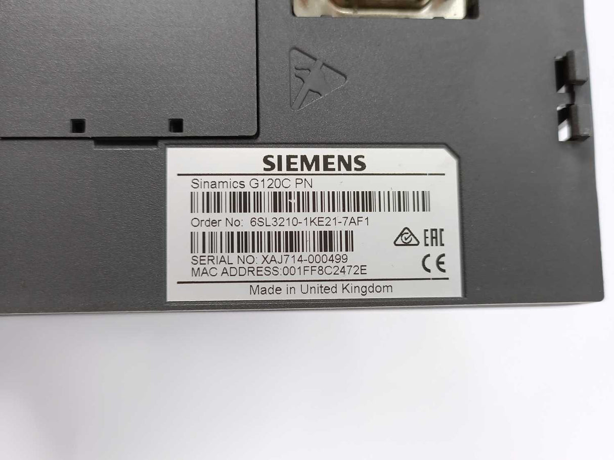 Siemens 6SL3210-1KE21-7AF1 Sinamics G120C PN drive 7.5kW