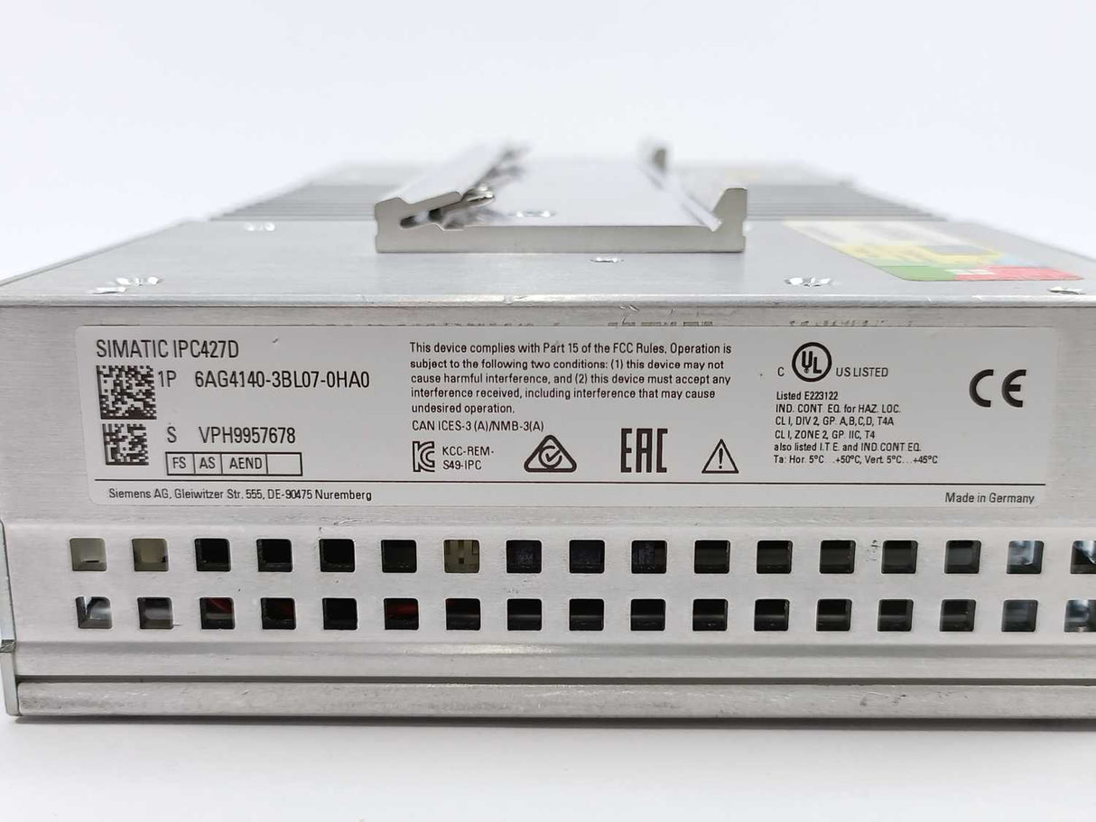 Siemens 6AG4140-3BL07-0HA0 SIMATIC IPC427D Microbox PC