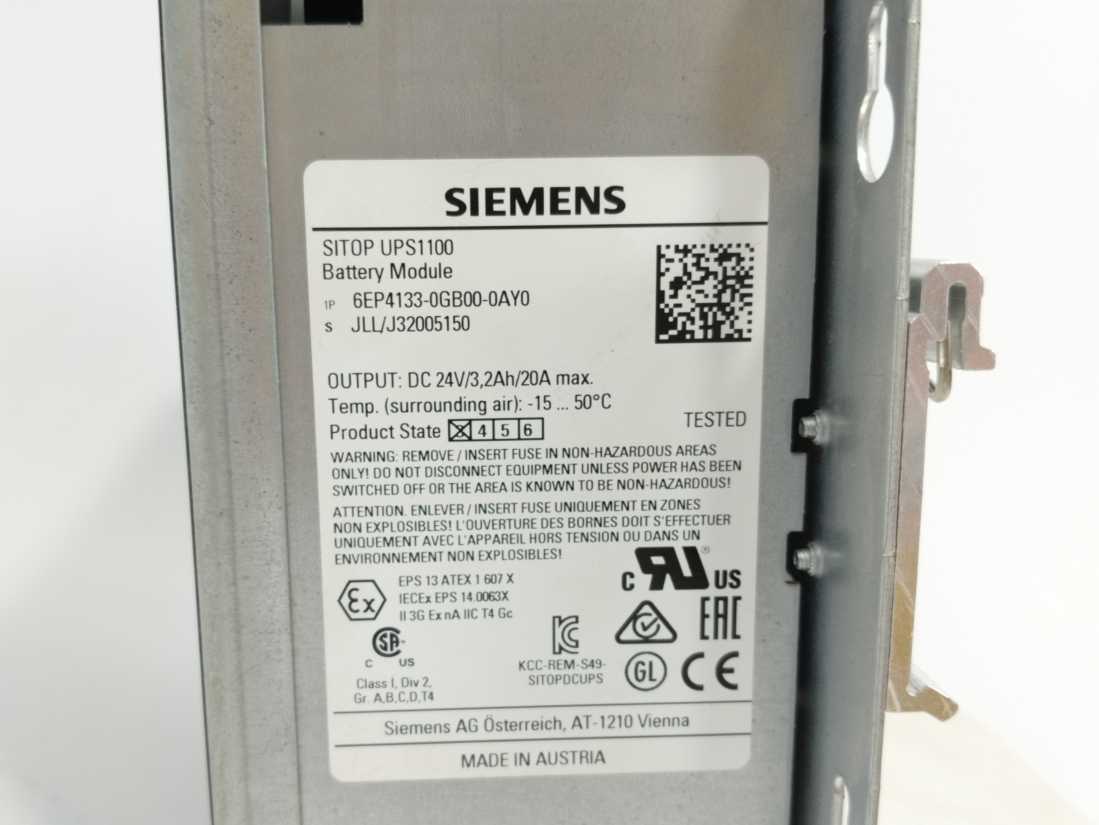 Siemens 6EP4133-0GB00-0AY0 SITOP UPS1100 Battery Module, EU buyers only