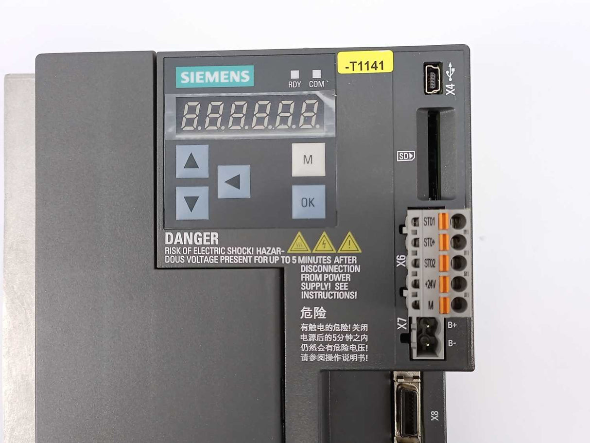 Siemens 6SL3210-5FE13-5UF0 SINAMICS V90 Servo Drive – 3.5 kW, PROFINET