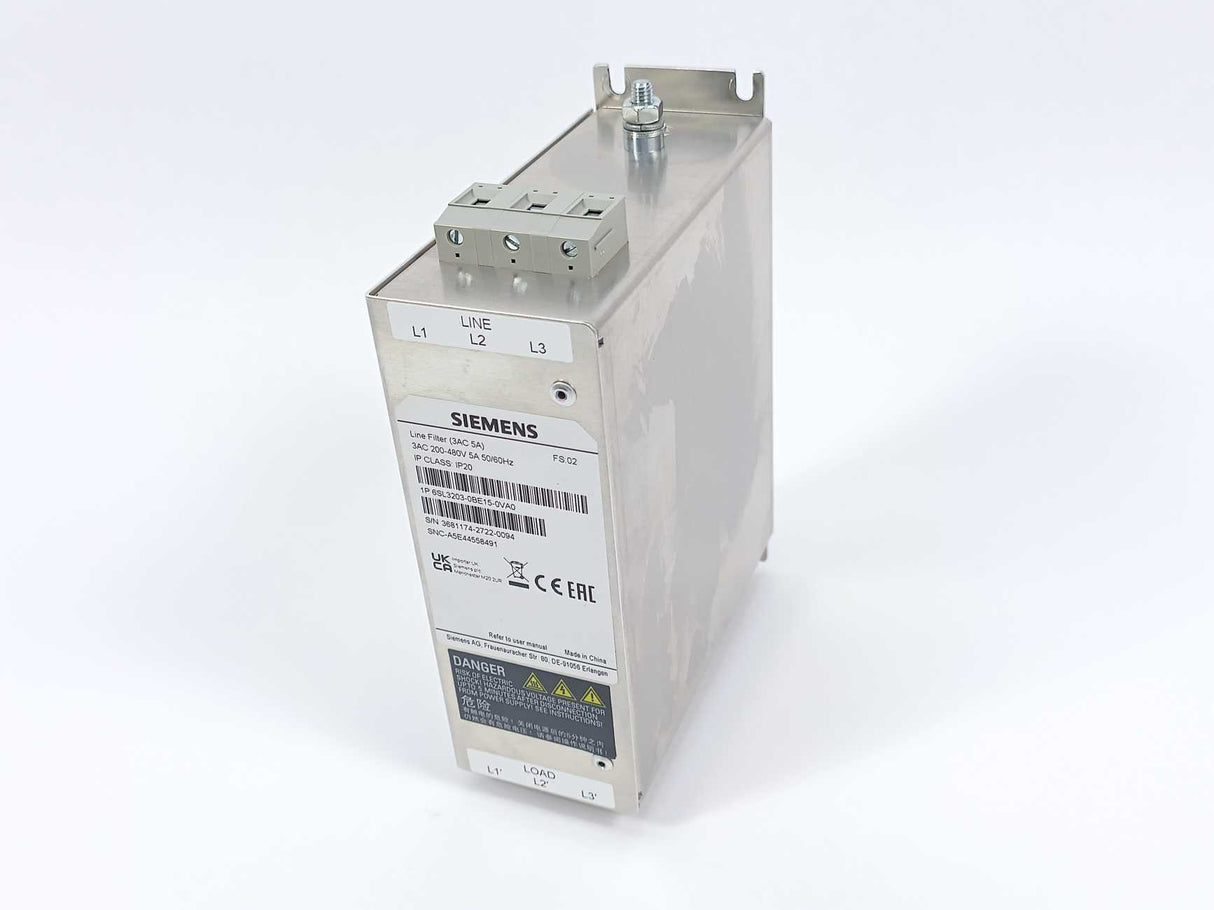Siemens 6SL3203-0BE15-0VA0 SINAMICS V Series EMC Filter, 5A, 480 V
