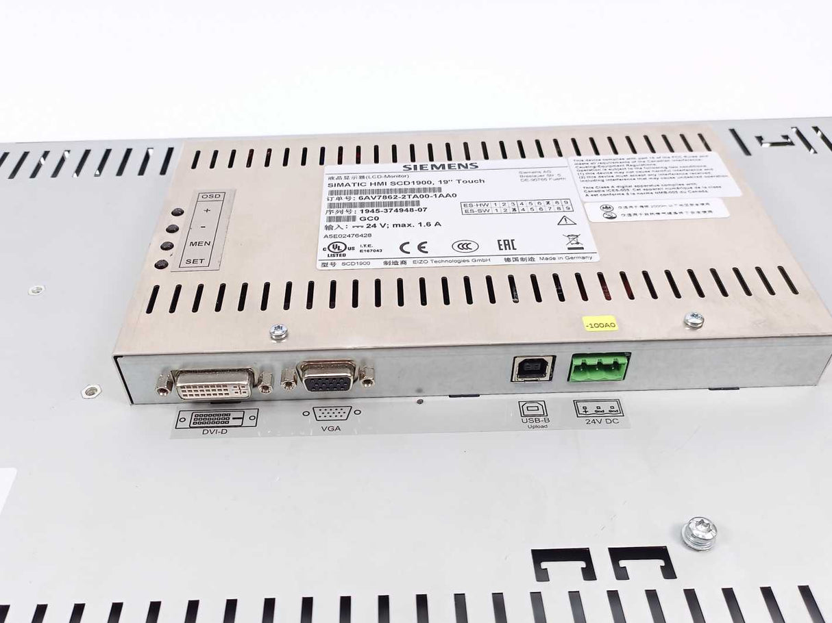 Siemens 6AV7862-2TA00-1AA0 SIMATIC HMI SCD1900 19" Touch