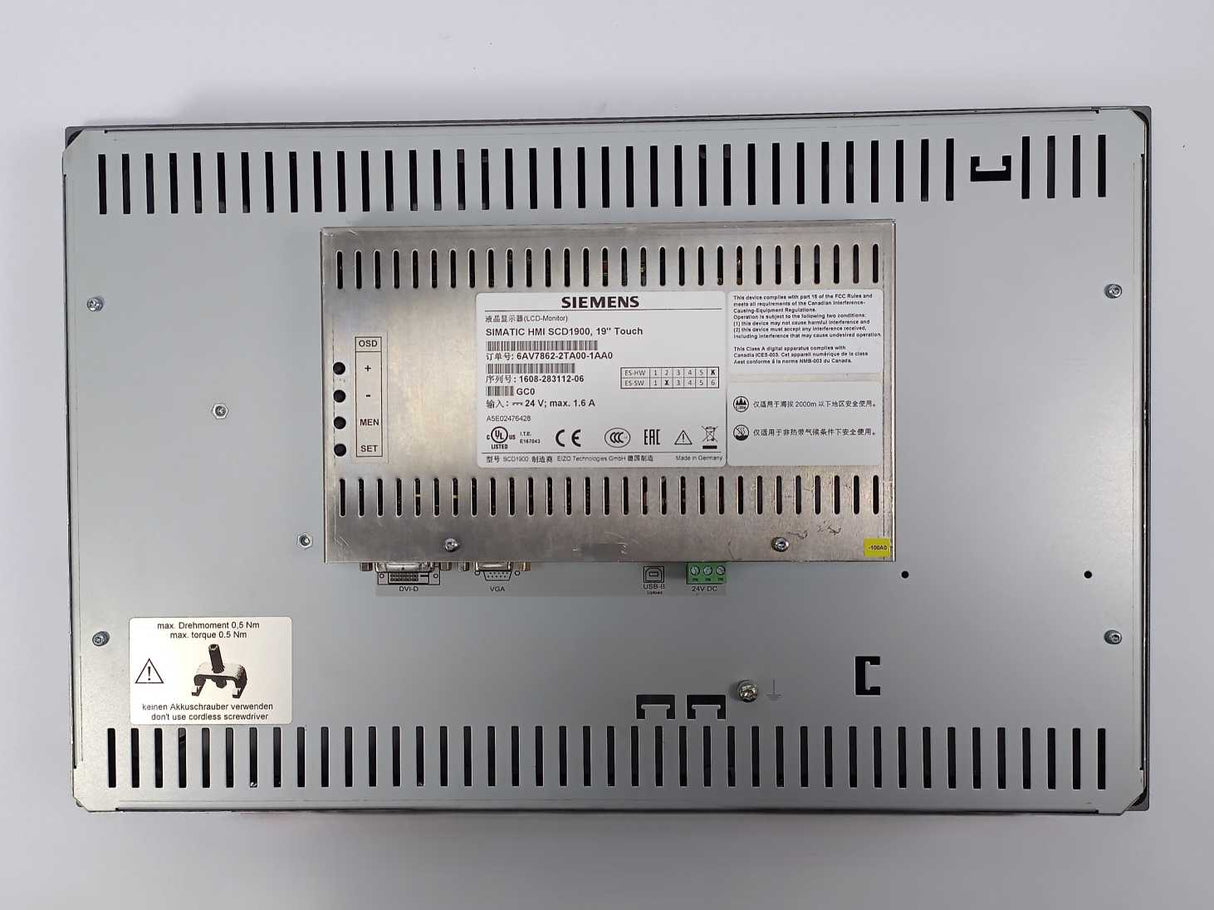 Siemens 6AV7862-2TA00-1AA0 SIMATIC HMI SCD1900 19" Touch