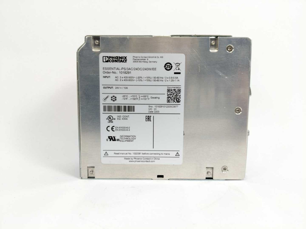 Phoenix Contact 1018291 ESSENTIAL-PS/3AC Power Supply