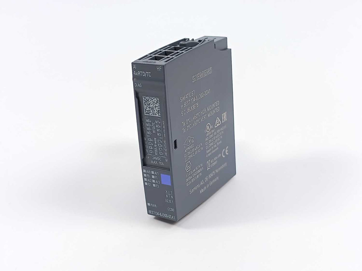 Siemens 6ES7 134-6JD00-0CA1 Analog Input Module w/ 6ES7 193-6BP20-0DA0