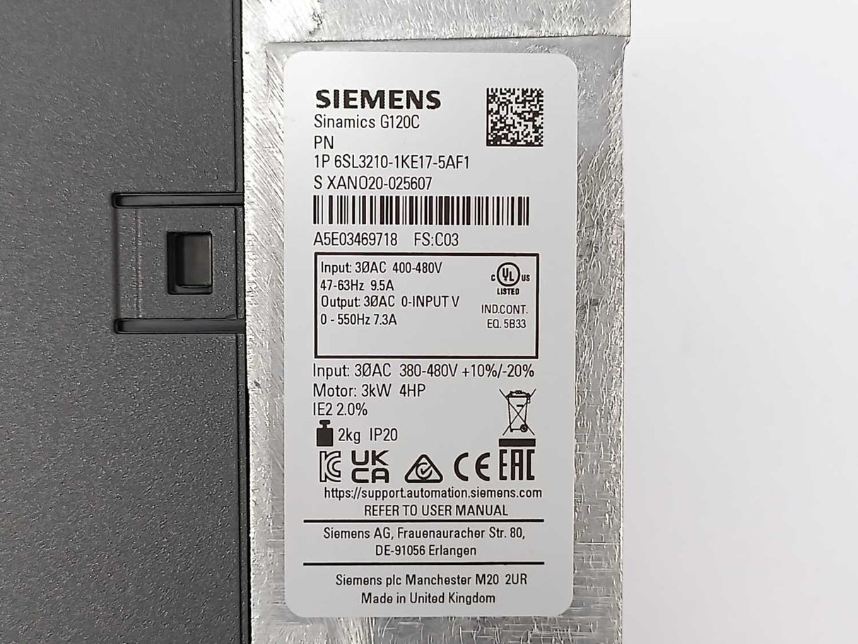 Siemens 6SL3210-1KE17-5AF1 Sinamics G120C PN